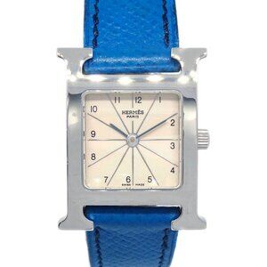 Hermes H Watch HH1.210 Quartz Watch SS Blue ◯Y 176092